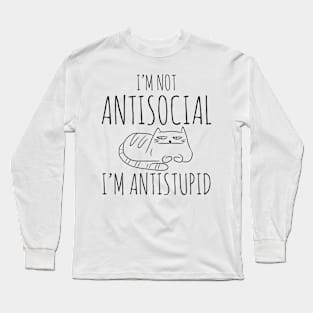 Antistupid cat Long Sleeve T-Shirt